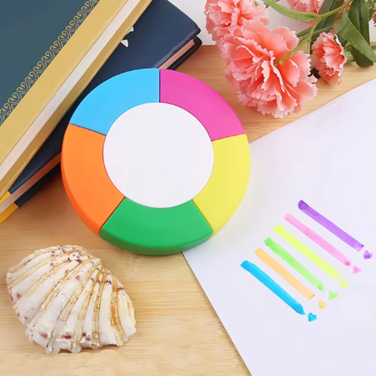 Flower Shaped 5 Color Highlighter Marker 2