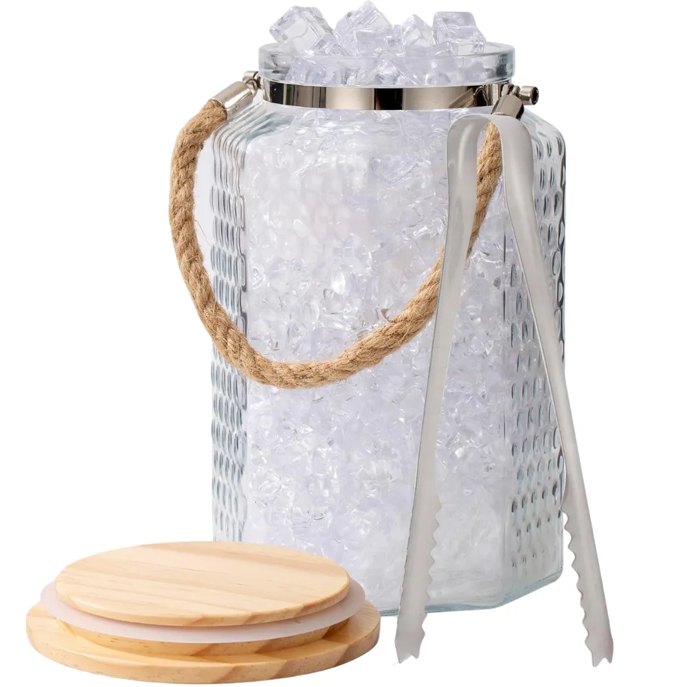 1Gal Ice Bucket with Airtight Lid and Tongs 5