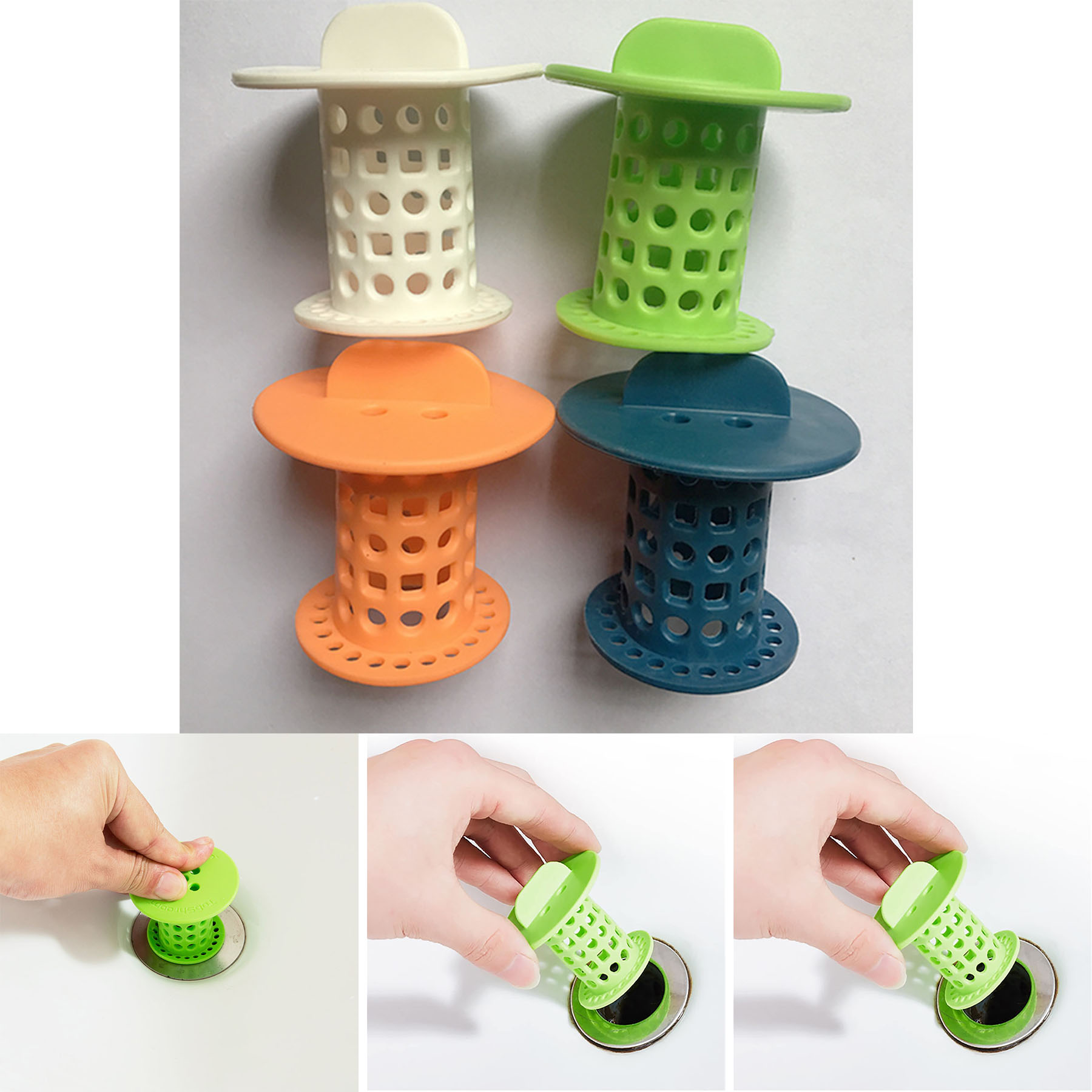 Shower Drain Cover Mushroom Cylindrical Hair Stopper 2
