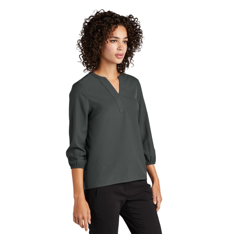 MERCER+METTLE Women's Stretch Crepe 3/4-Sleeve Blouse 12