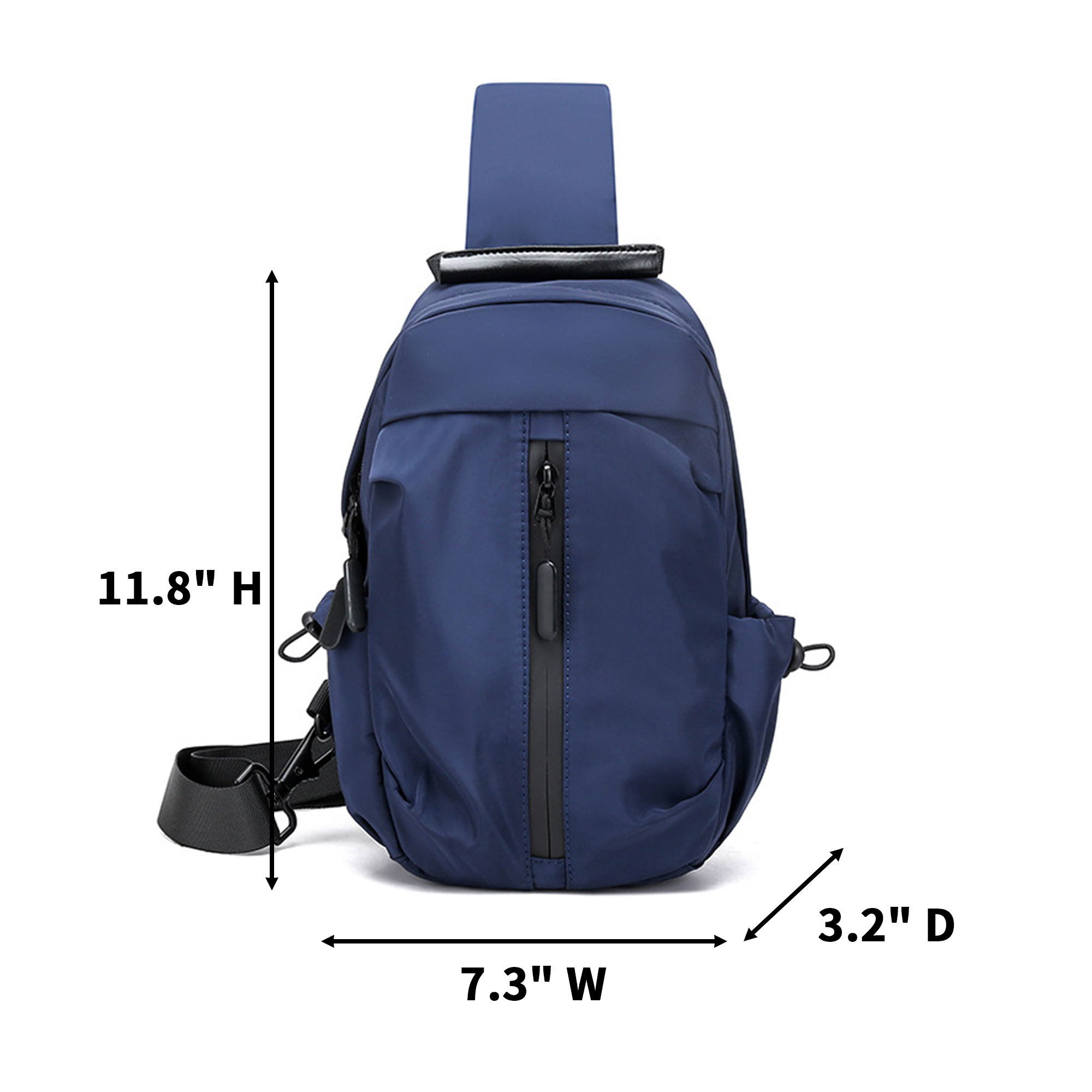 Water Resistant Crossbody Shoulder Bag With USB Port 11.8" 4