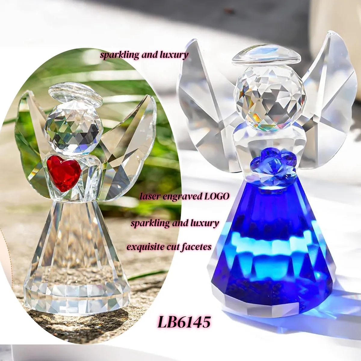 Crystal Angel Figurines Gifts for Home Decor Sign Display 2