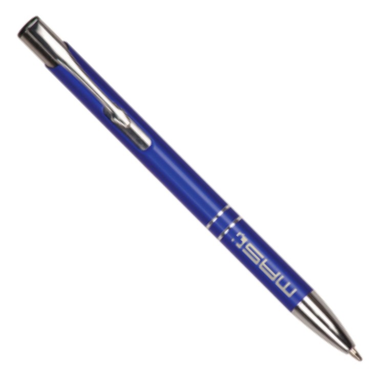 Laser Engraved Blue Ball Point Pen 2