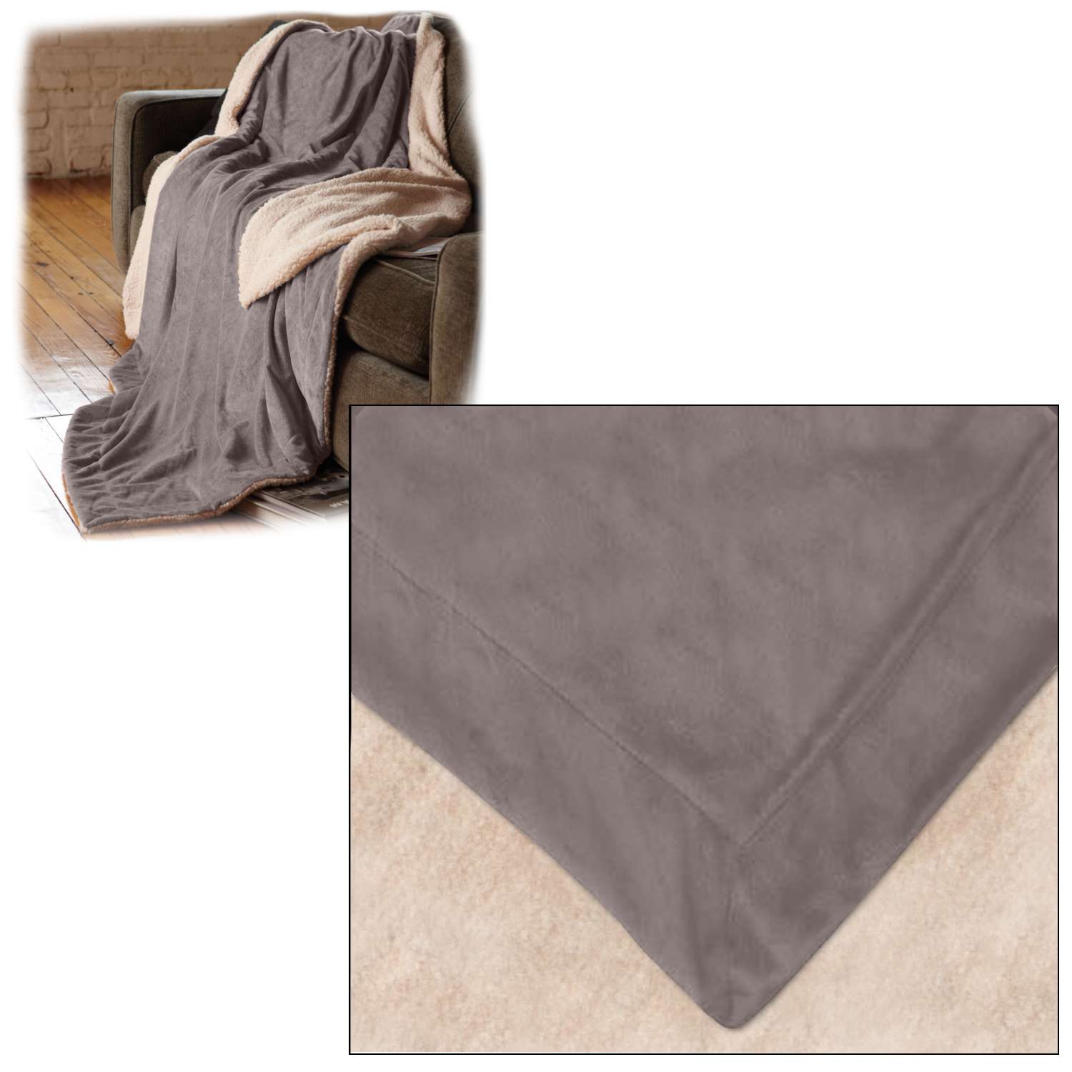 Oversized Micro Mink Sherpa Blanket 15