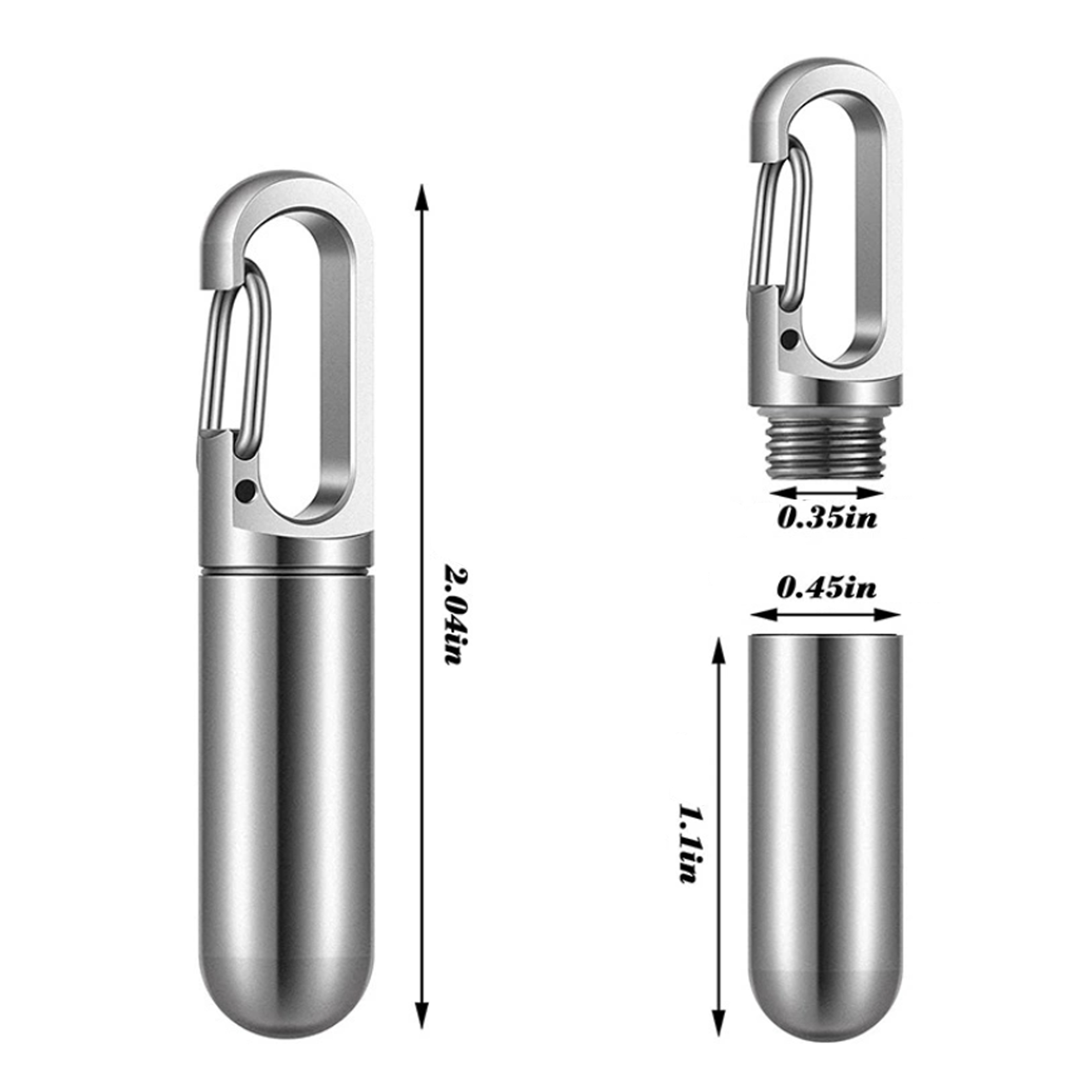 Mini Stainless Steel Pill Keychain 2