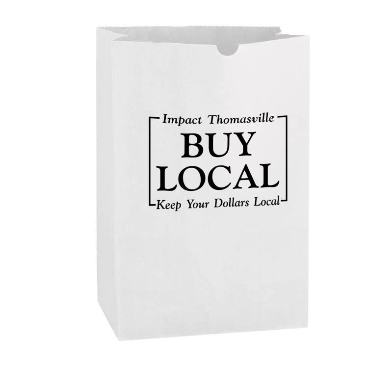 Grocery Bag - White Kraft LIGHTWEIGHT 1/6 bbl SOS 1