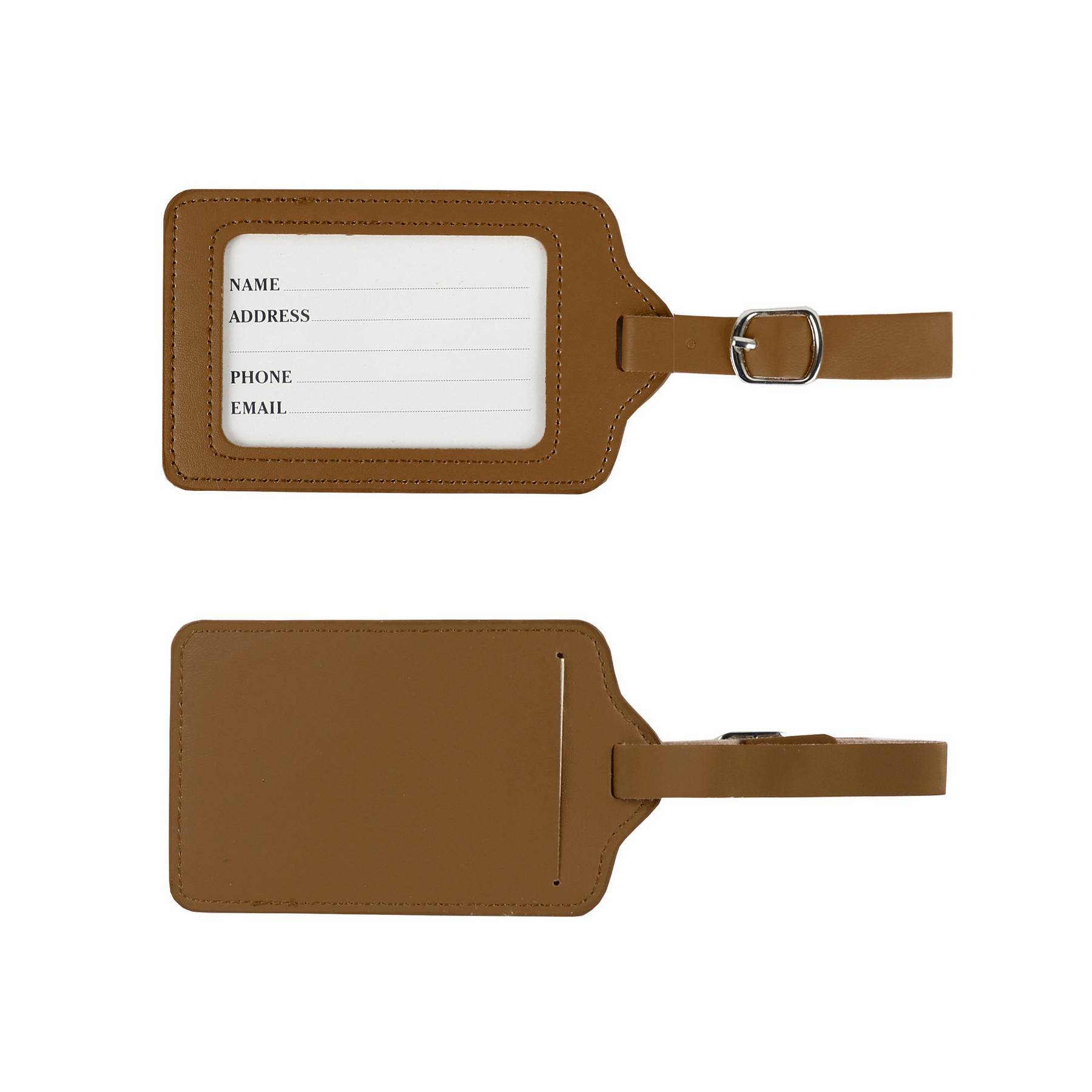 PU Leather Luggage Tag W/ Buckle Strap 4