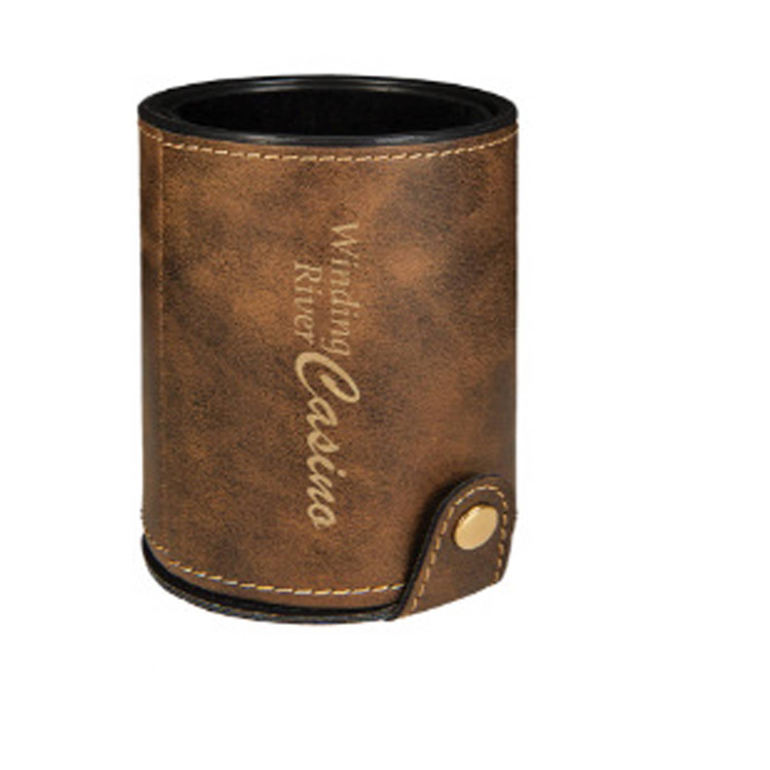 Round PU Leather Dice Cup 11