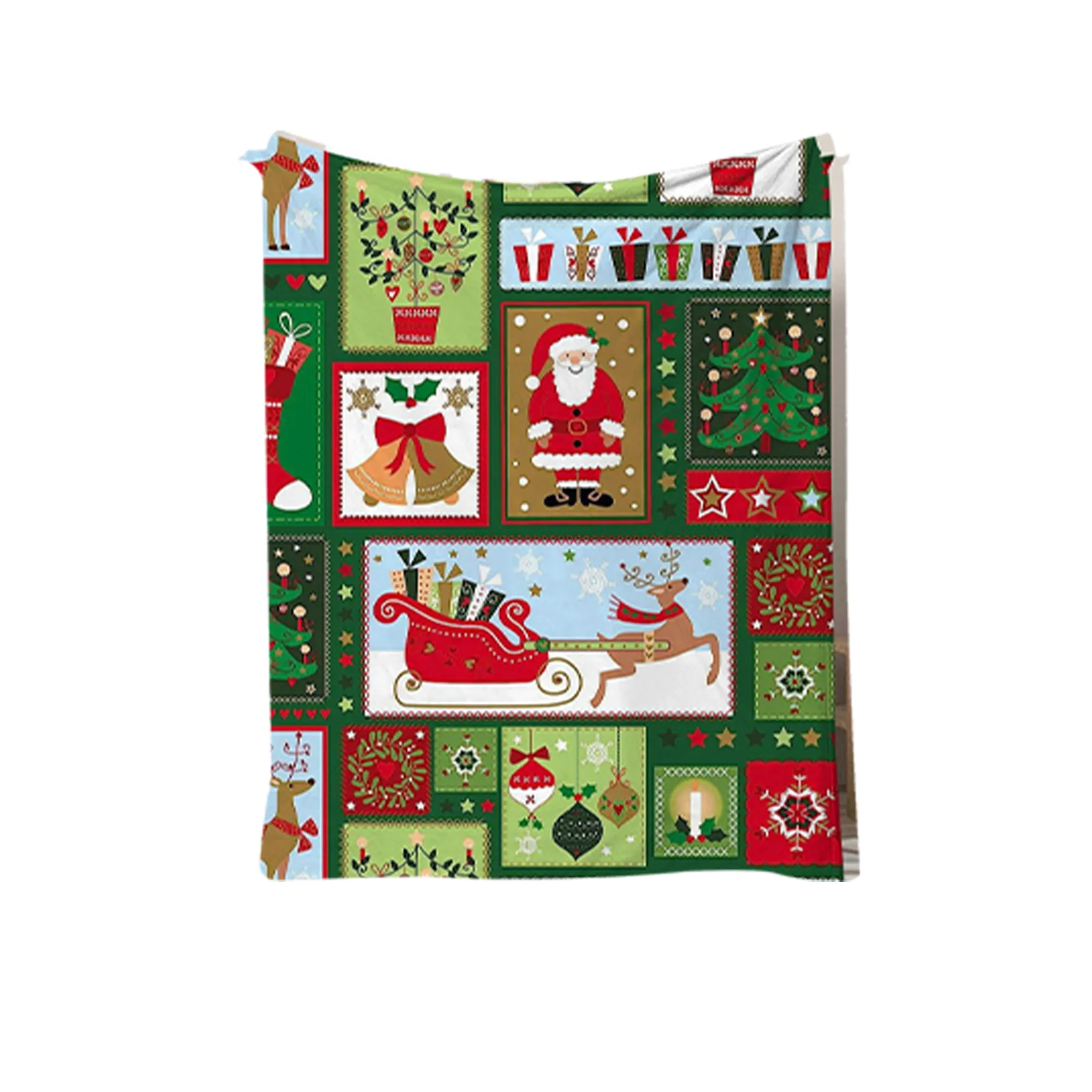 Customizable Pattern Christmas Cartoon Flannel Blanket (78.7 11