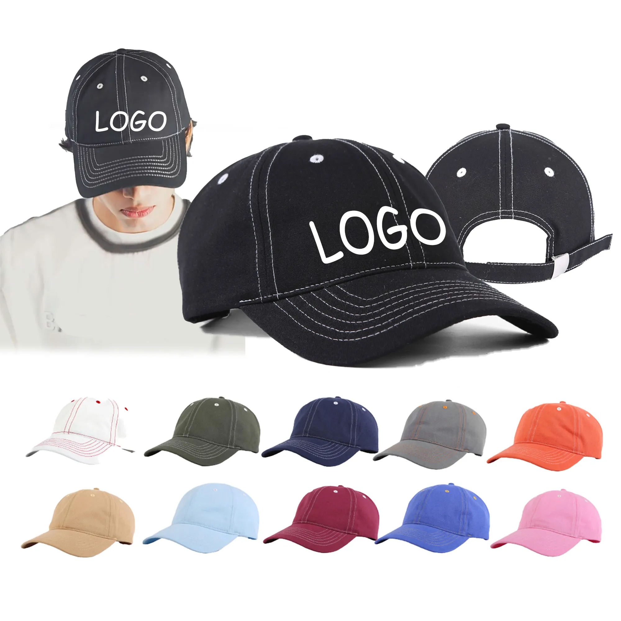 MOQ 10 Cotton 6 Panel Fashion Casual Classic Sports Baseball