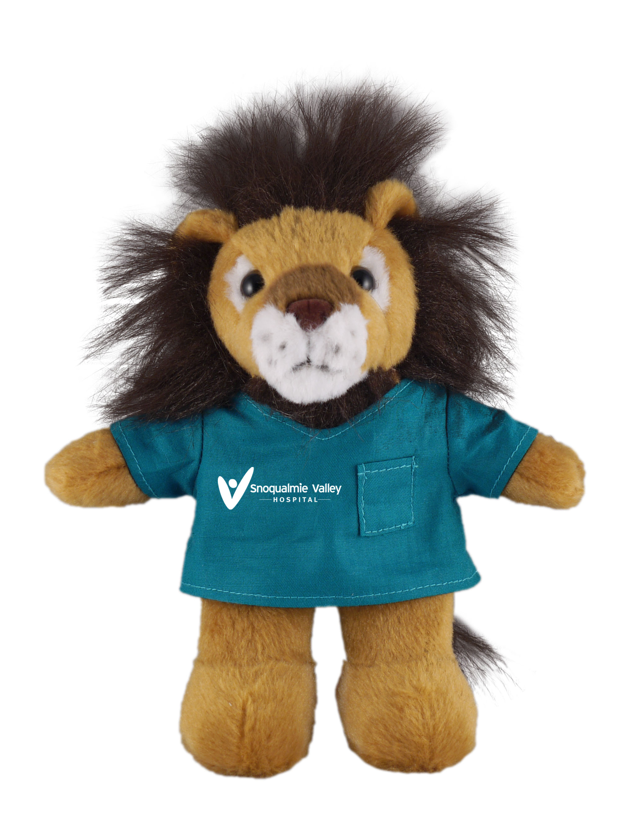 Soft Plush Stuffed Lion in scrub shirt 2