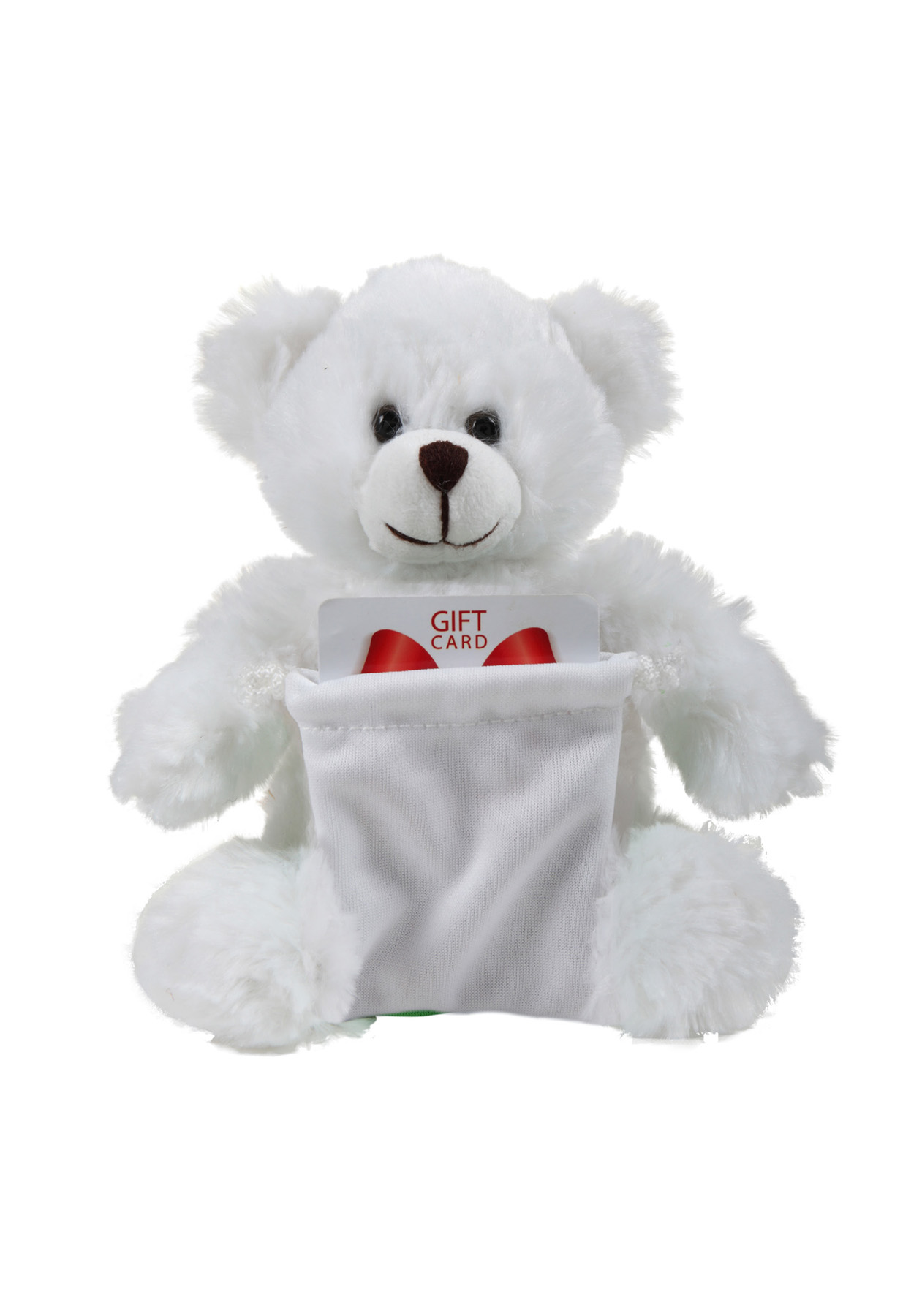 soft plush White Bear with gift card sack 3