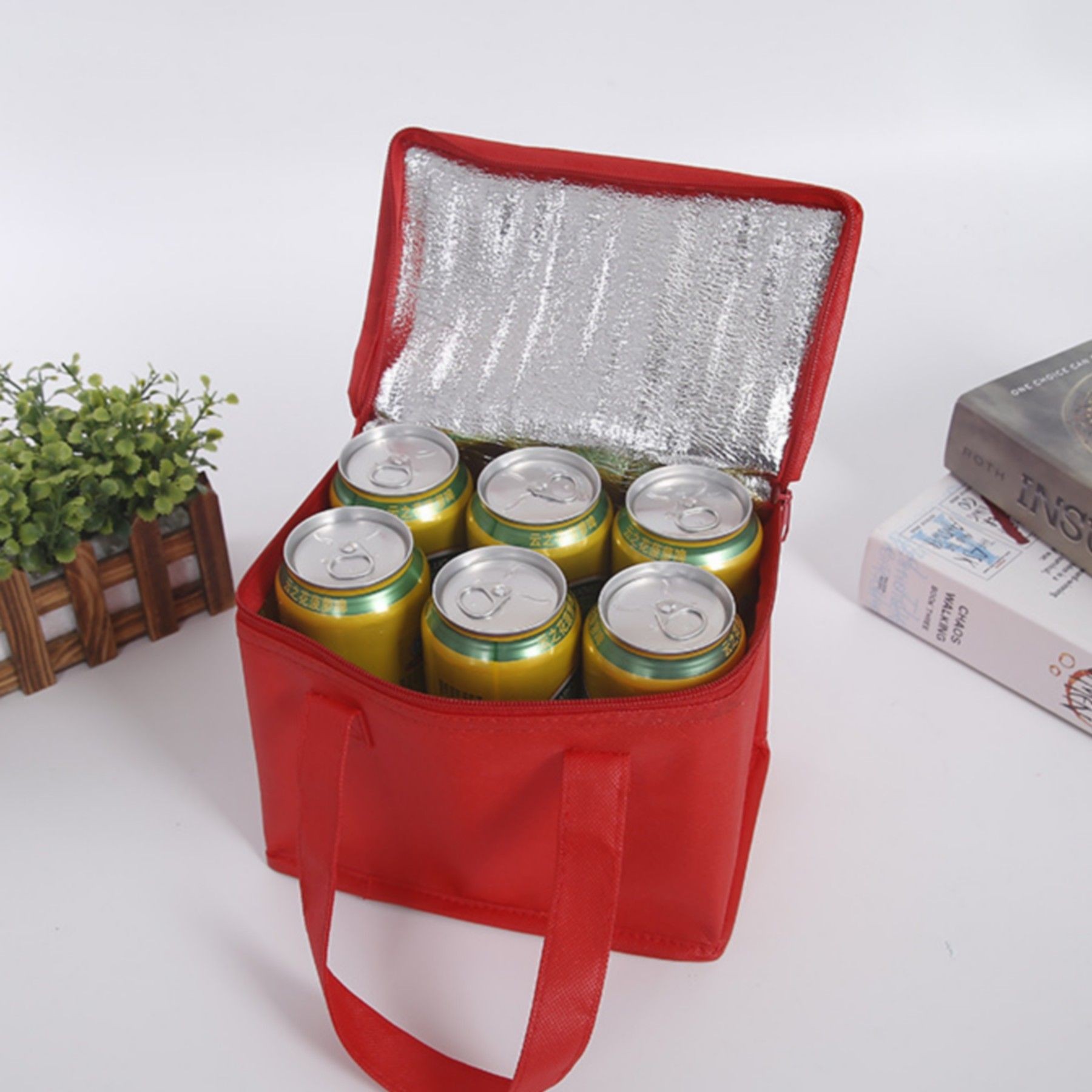 Insulated Reusable Grocery Bag With Zippered Top 2