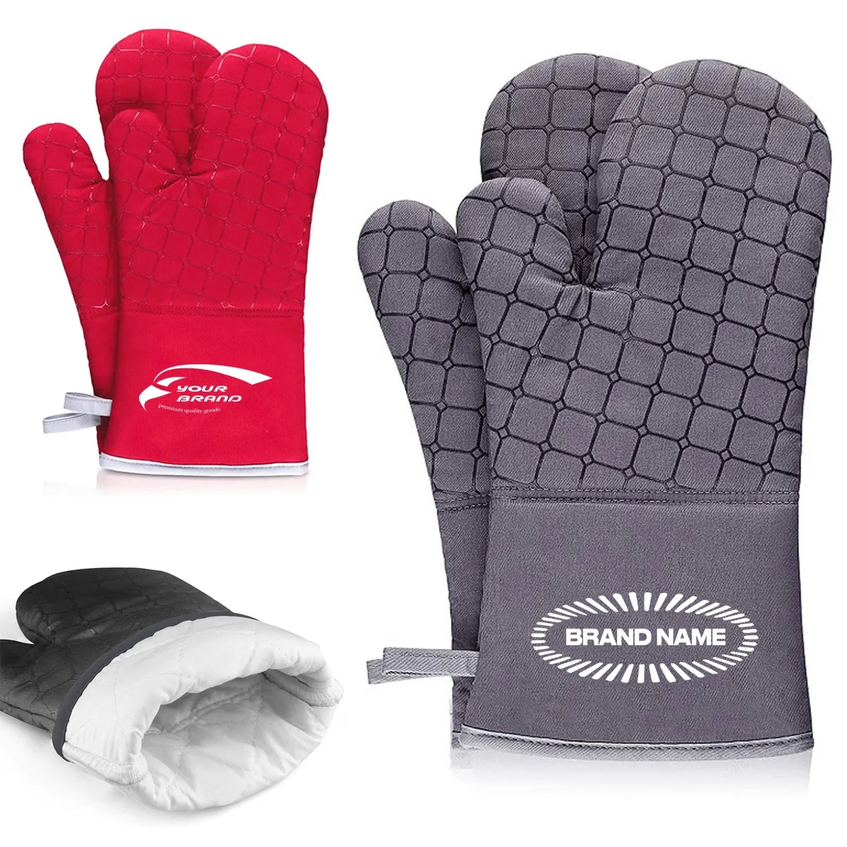 In Stock Oven Kitchen Mitts High Heat Resistant Glove 2