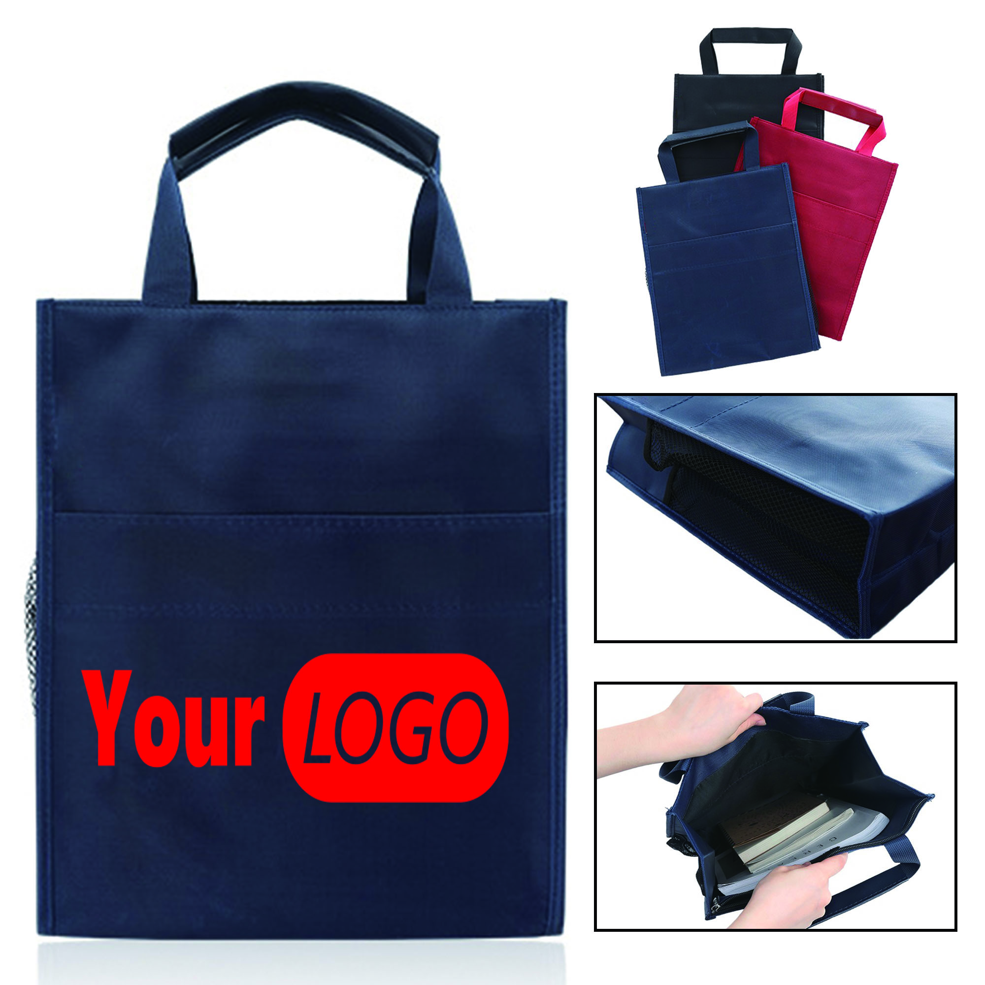 MOQ 50 PCS Zipper Business Document Bag 2
