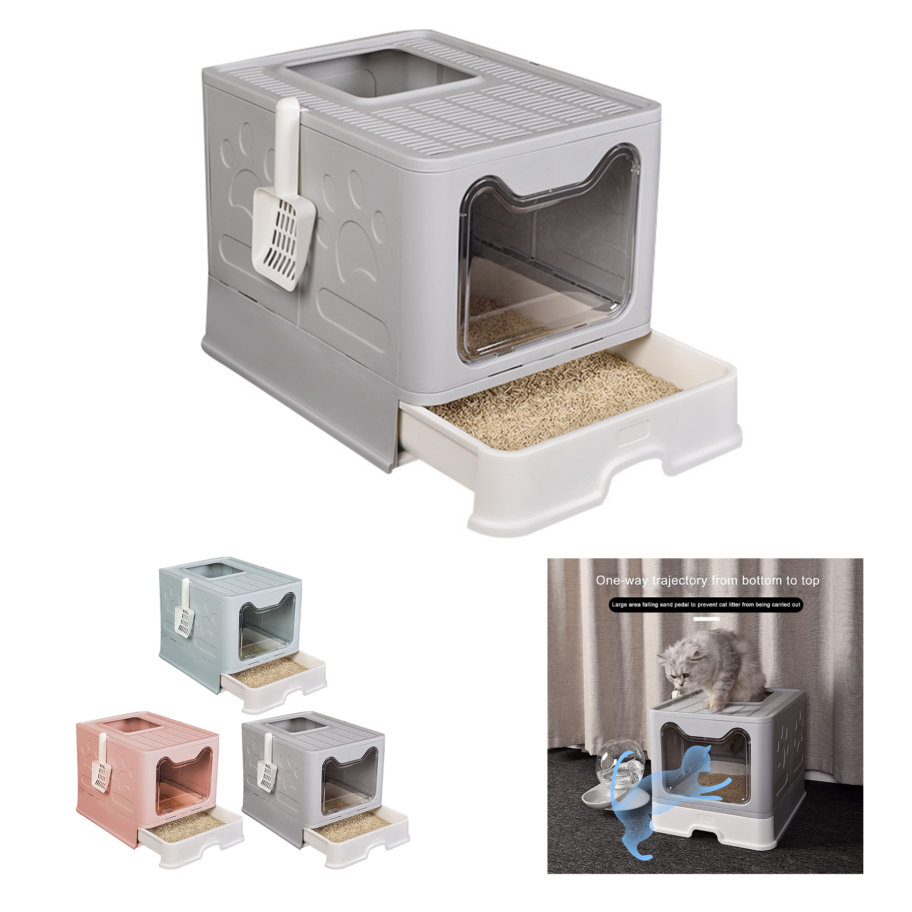 Cat Litter Poop Box with Hood 2