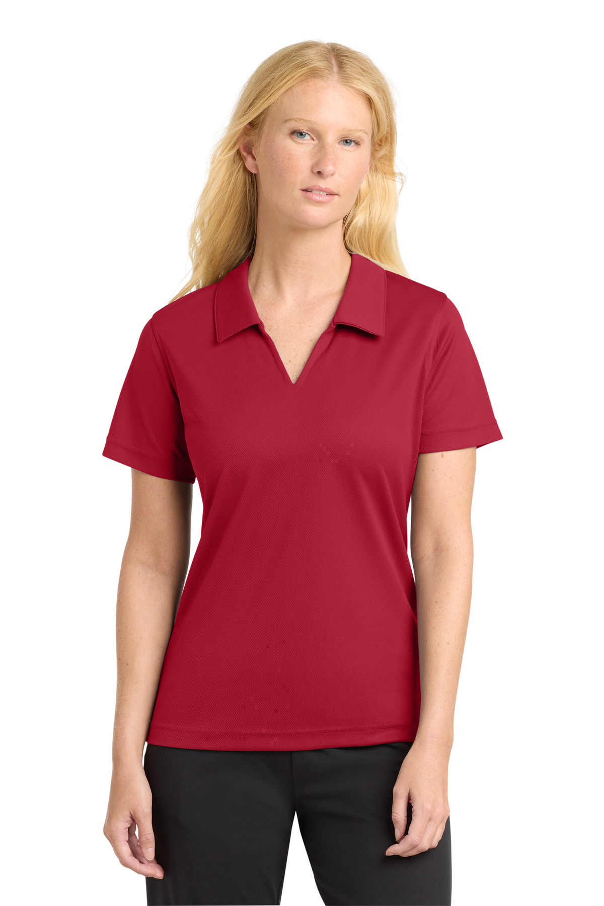 Sport-Tek Women's Dri-Mesh V-Neck Polo. L469 15