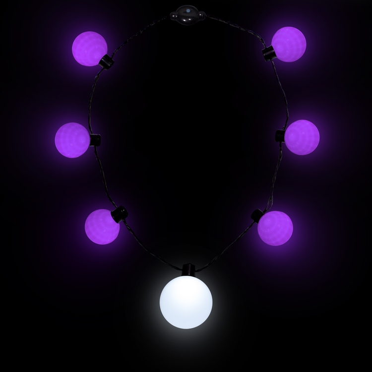 Purple LED Medallion Ball Necklace