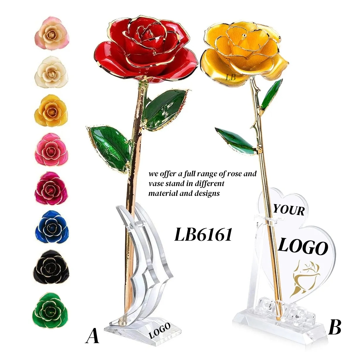 24K Gold Dipped Rose with Stand Romantic Gift Set 5