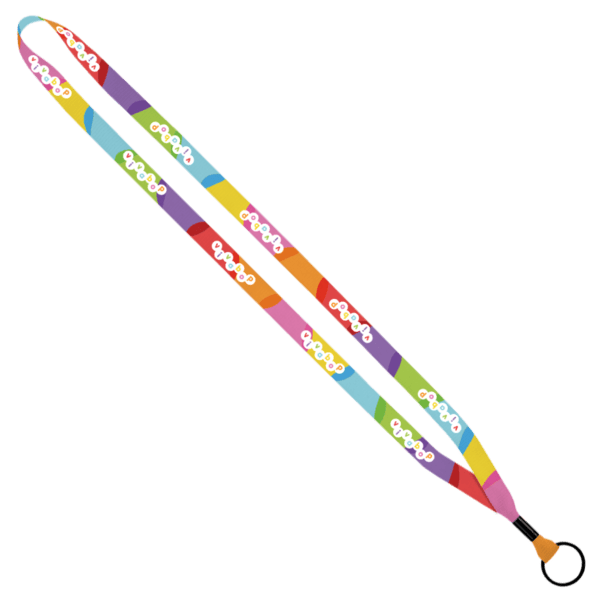 1/2" Dye-Sublimated Lanyard with Metal Crimp & Metal Split-Ring 2