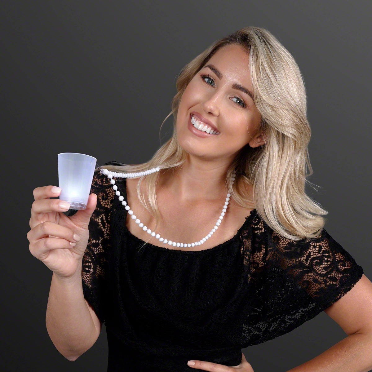 1.5 oz. Light Up Shot Glass on Party Bead Necklaces 12