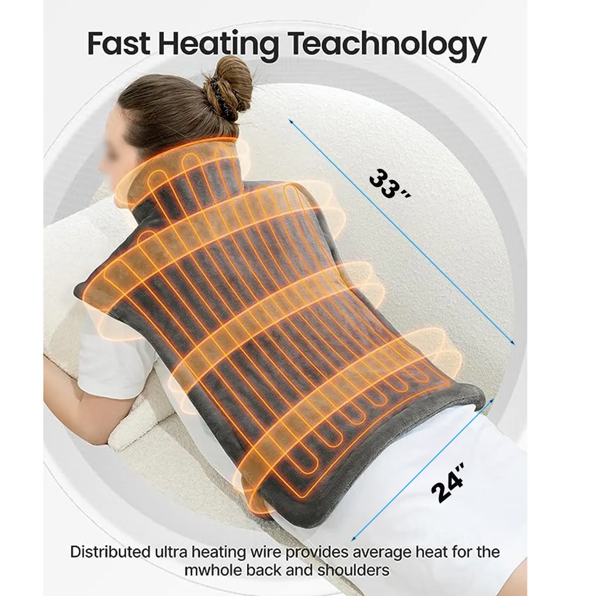 Shoulder And Neck Heating Pad Fast-Heat Heated Warmer 6