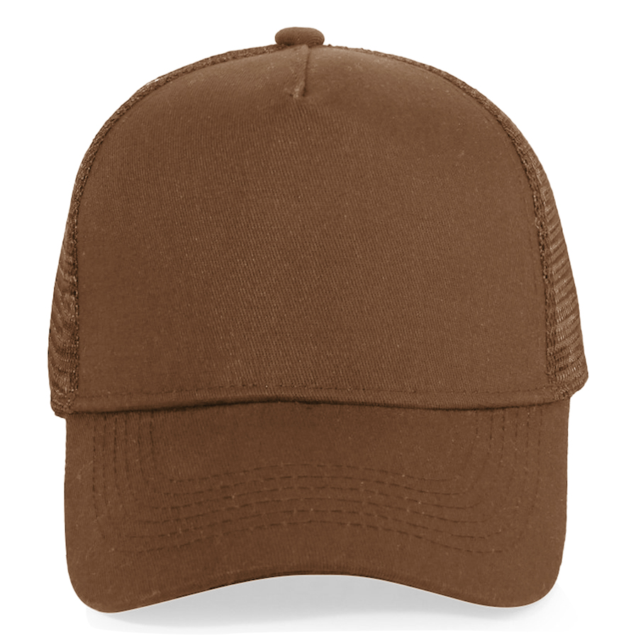 Stock Solid Color Cotton 5-Panel Trucker Cap 44