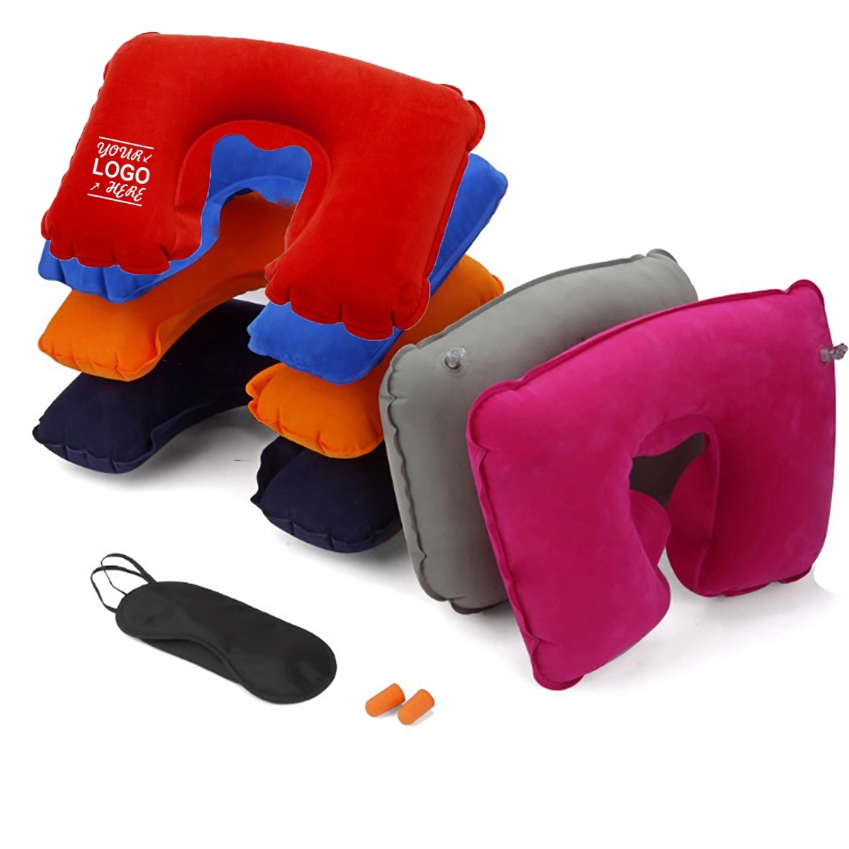 3 In 1 Inflatable Pillow Eye mask ear plug Travel Set 2