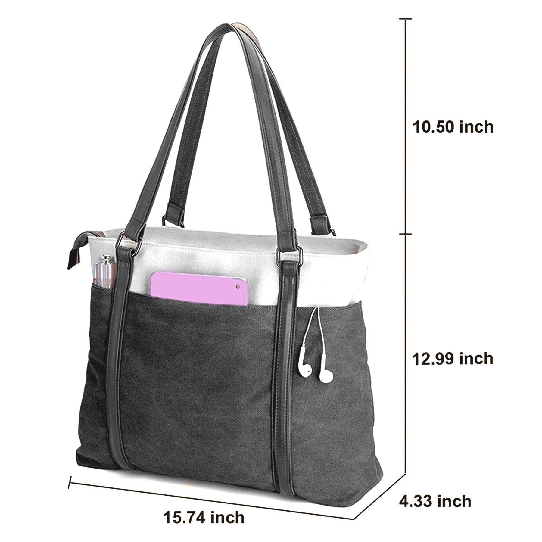 Canvas Lightweight Laptop Tote Bag For Work 4