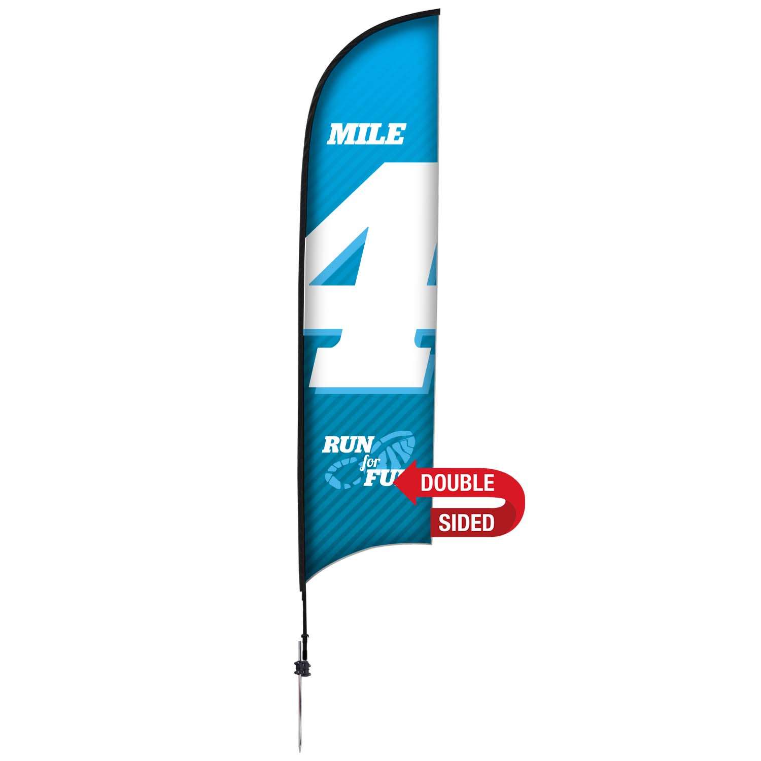 13' Premium Razor Sail Sign Kit (Double-Sided with Ground Spike)