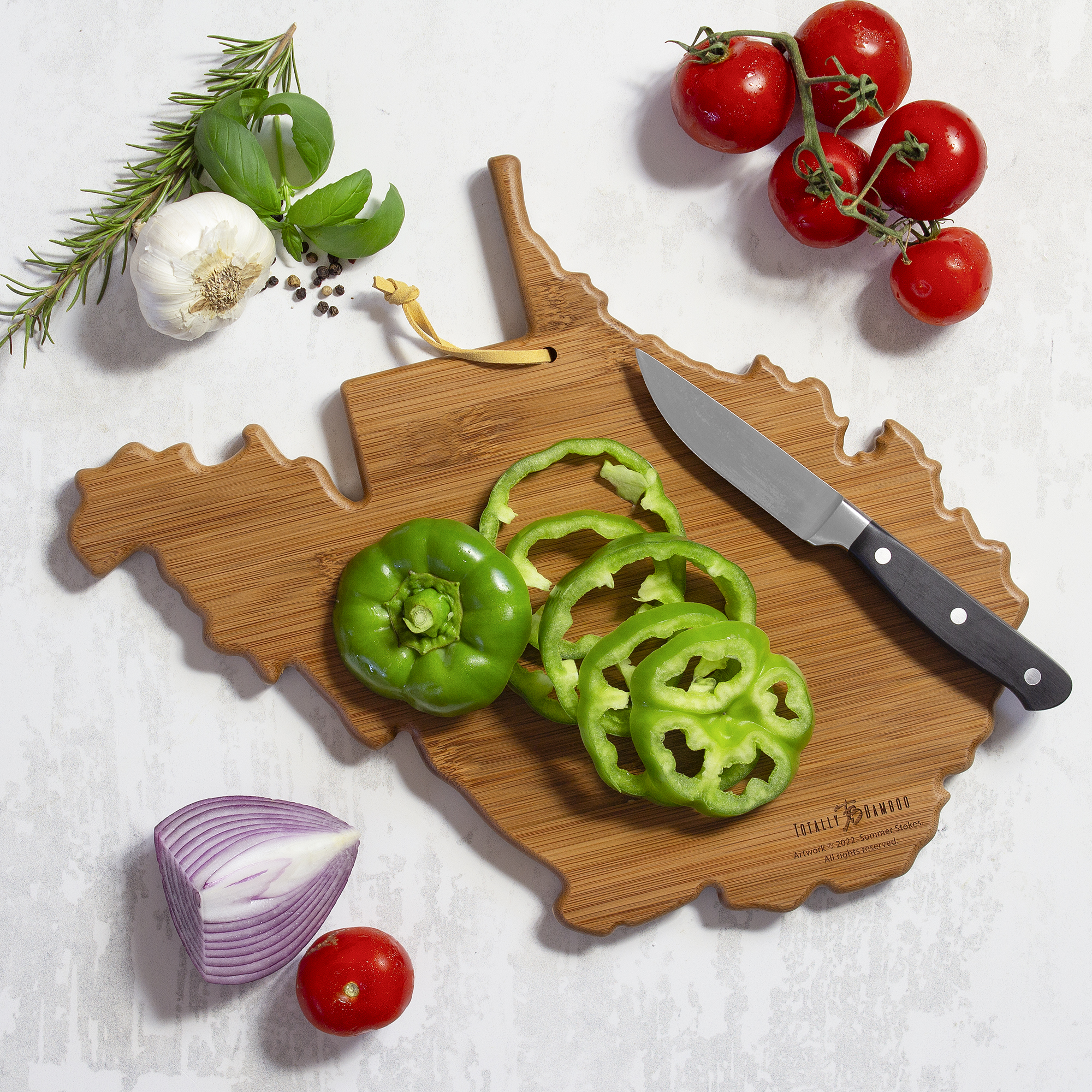 West Virginia State Shaped Serving and Cutting Board with Artwork by Summer Stokes 5