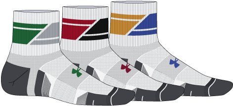UA Performance Tech Unisex 3-Pack Quarter Socks 5