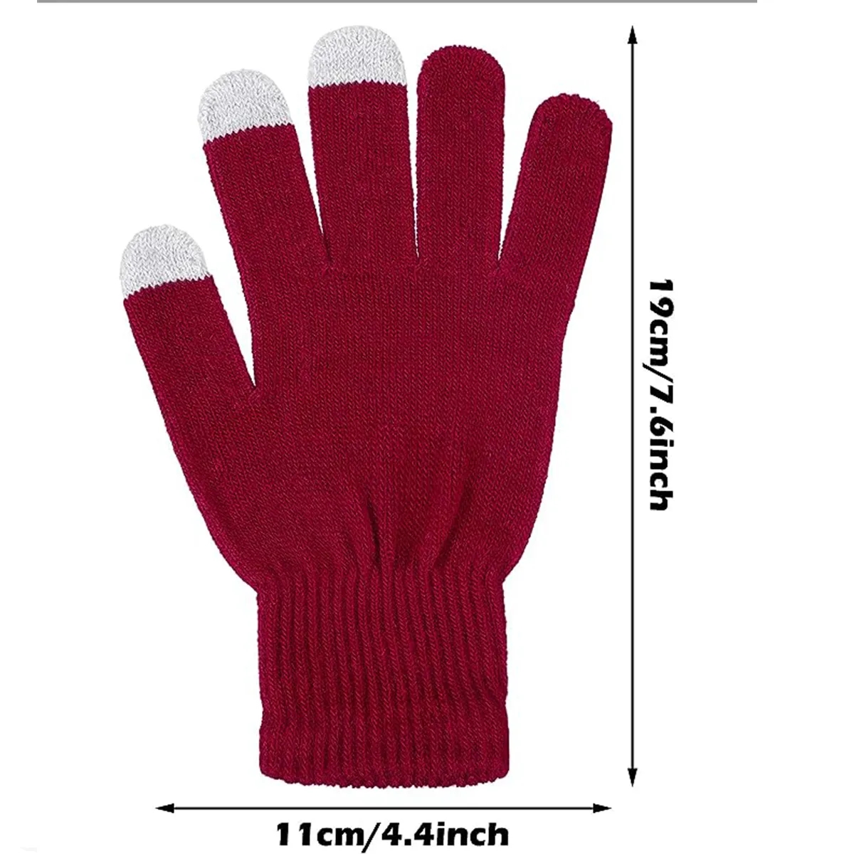 Warm Stretch Knitted Texting Touchscreen Solid Color Gloves 4
