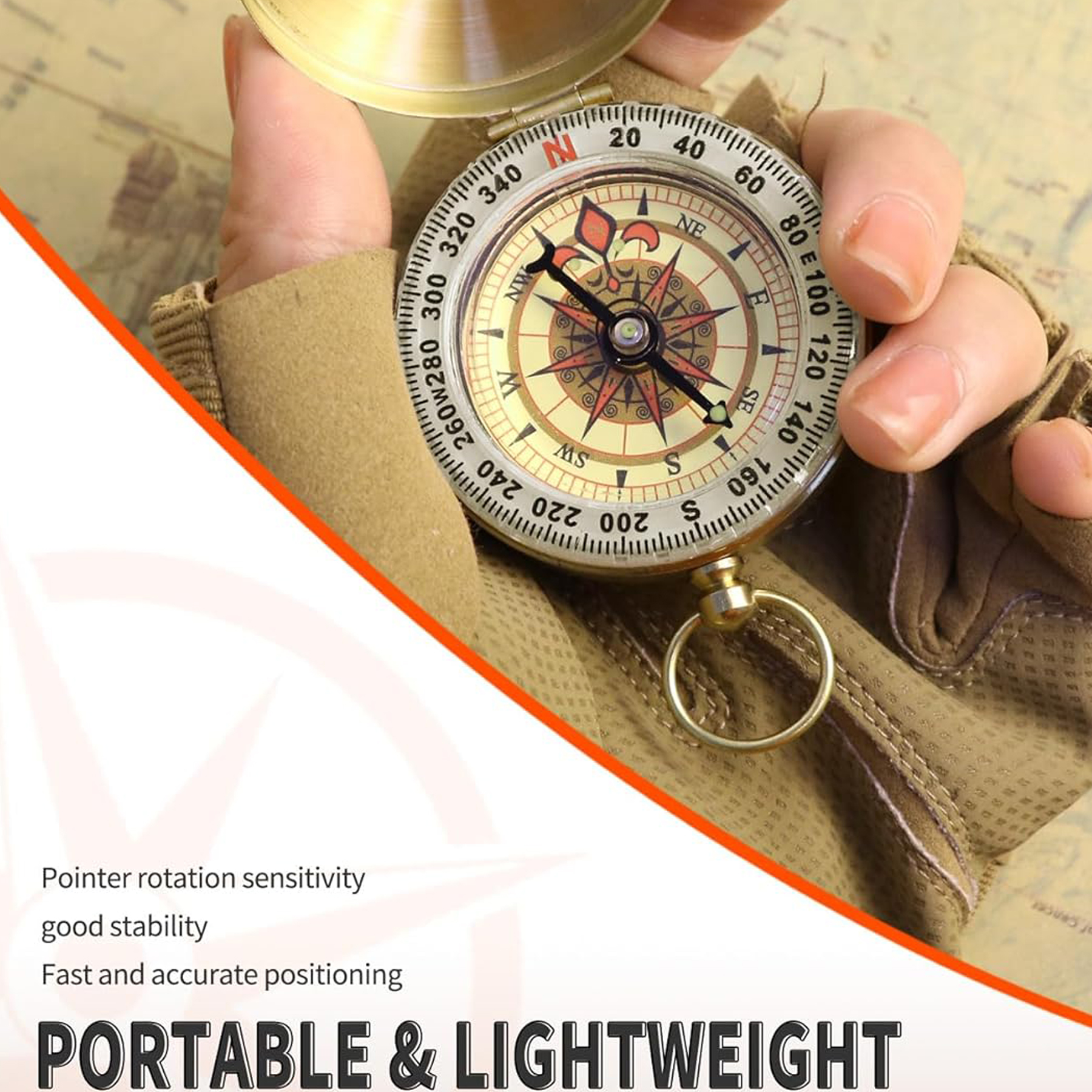 Glow in the Dark Military Camping Compass 4