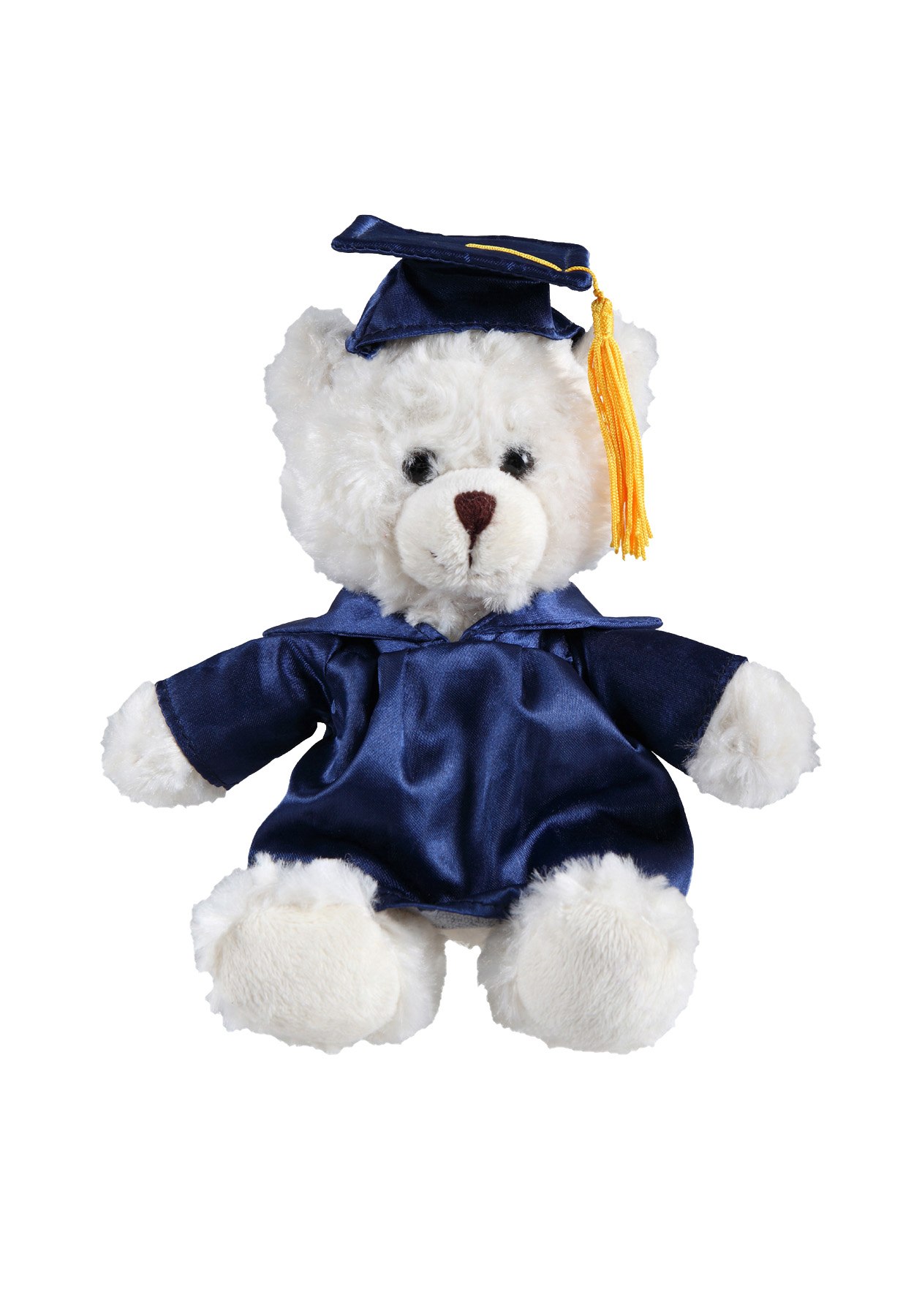 soft plush  Cream Curly Sitting Bear with graduation cap &gown 4