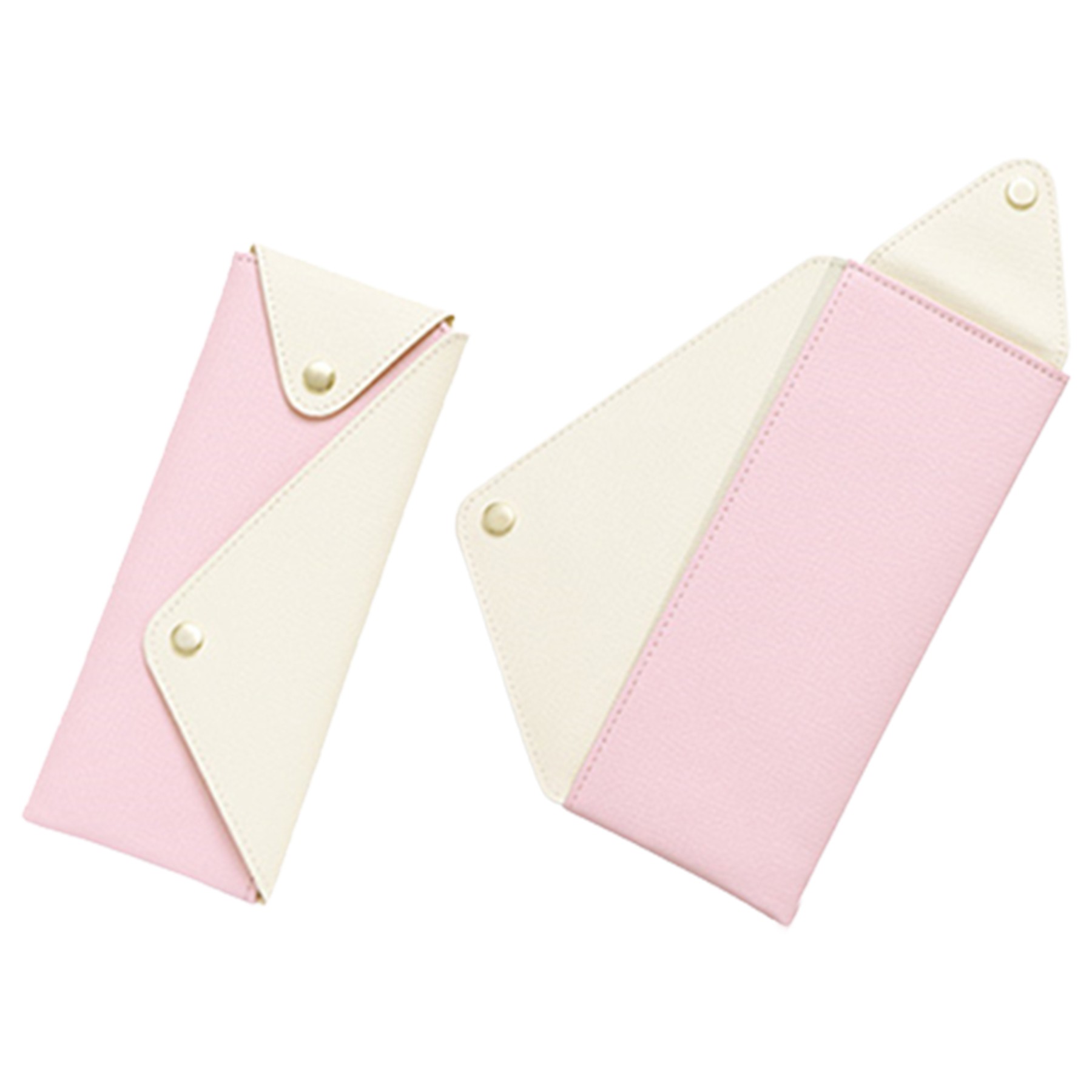 Pu Leather Pencil Bag W/Snap-Fastener Lock 5