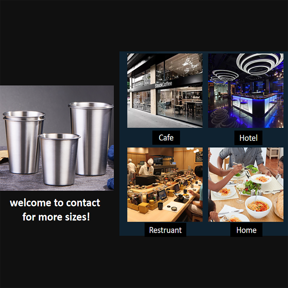 12oz Stainless Steel  Pint Cups 3
