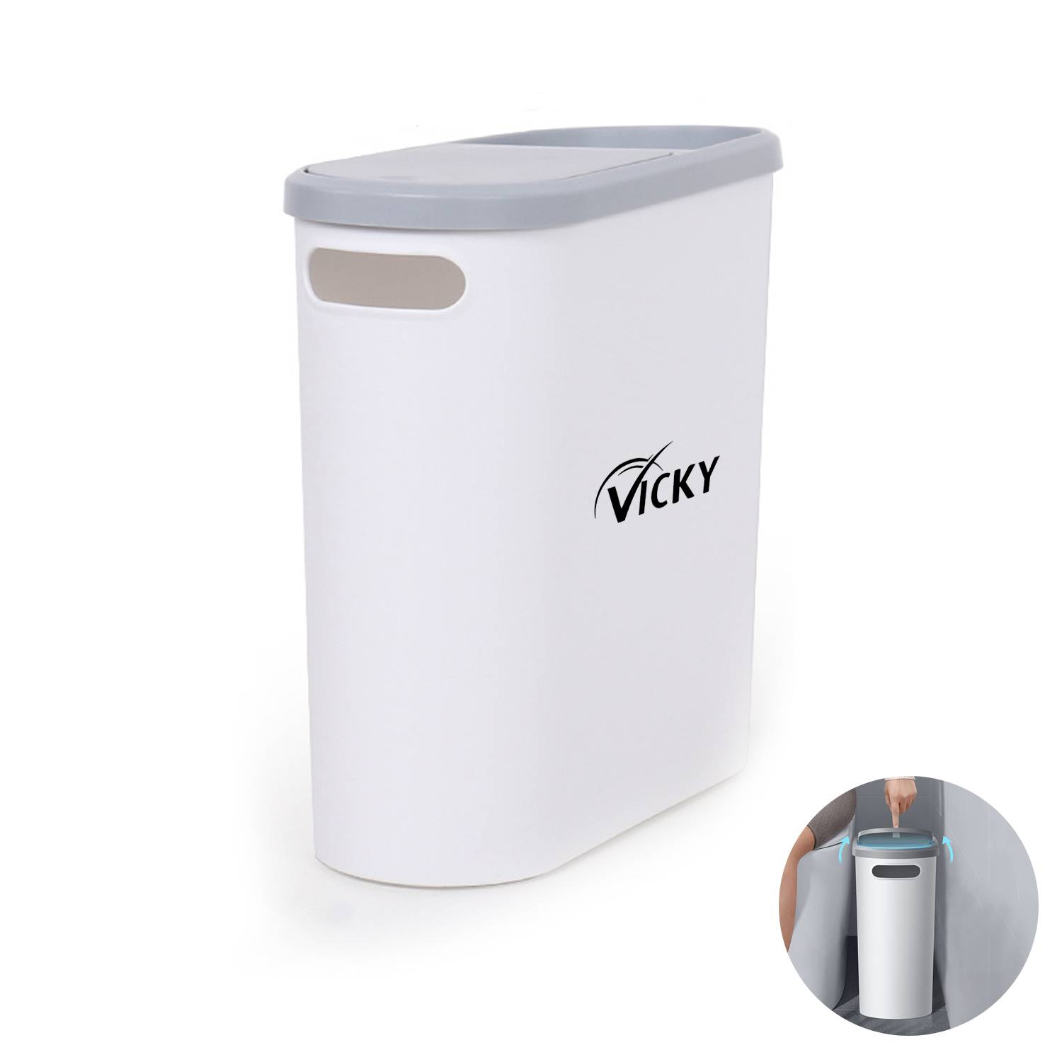 Bathroom Trash Can w/ Lid 10