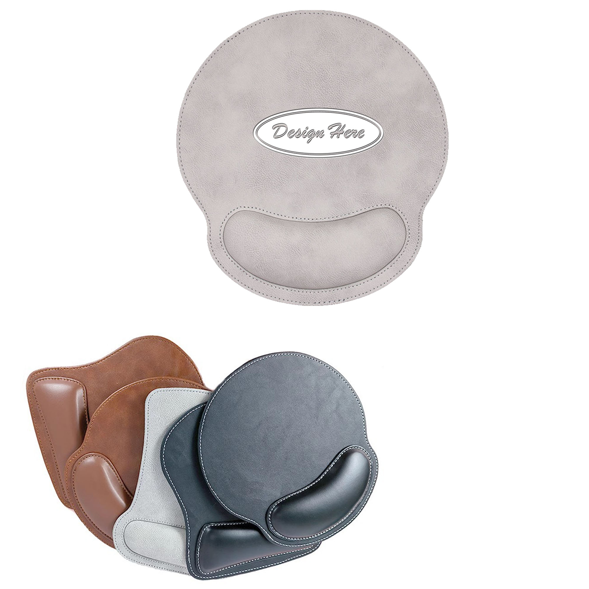 Soft PU Leather Mouse Pad with Wrist Support 2