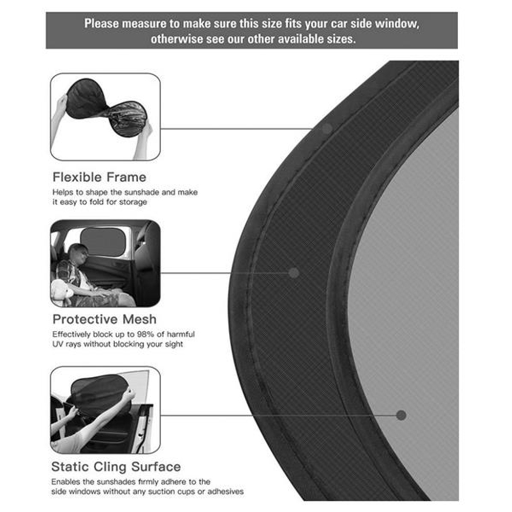 Cling Sunshade for Car Windows Set 4