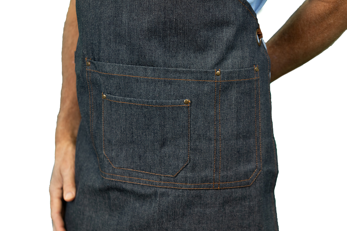 NEW Kitch Style Bib Apron - Denim with Grommets 5