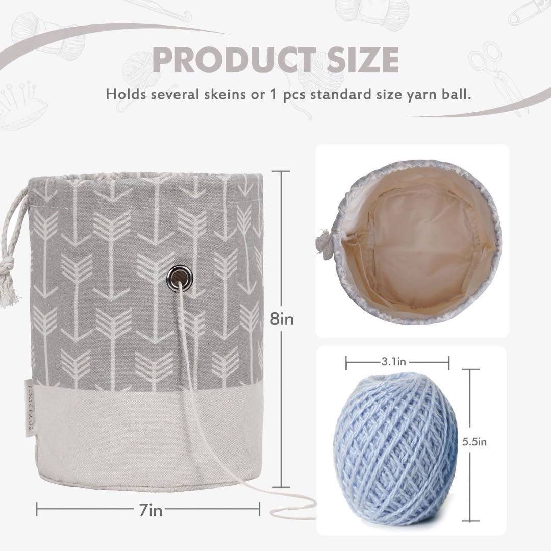 Small Knitting Drawstring Crochet Bag 2
