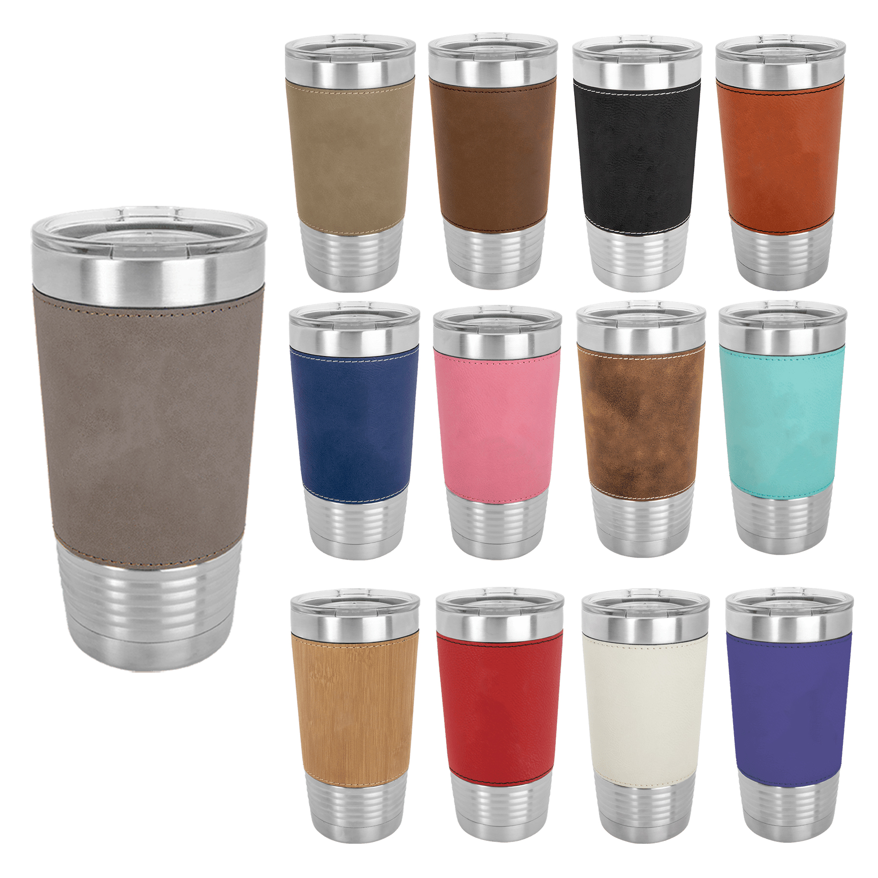 Polar Camel 20oz Leatherette/Stainless Steel Tumblers 12