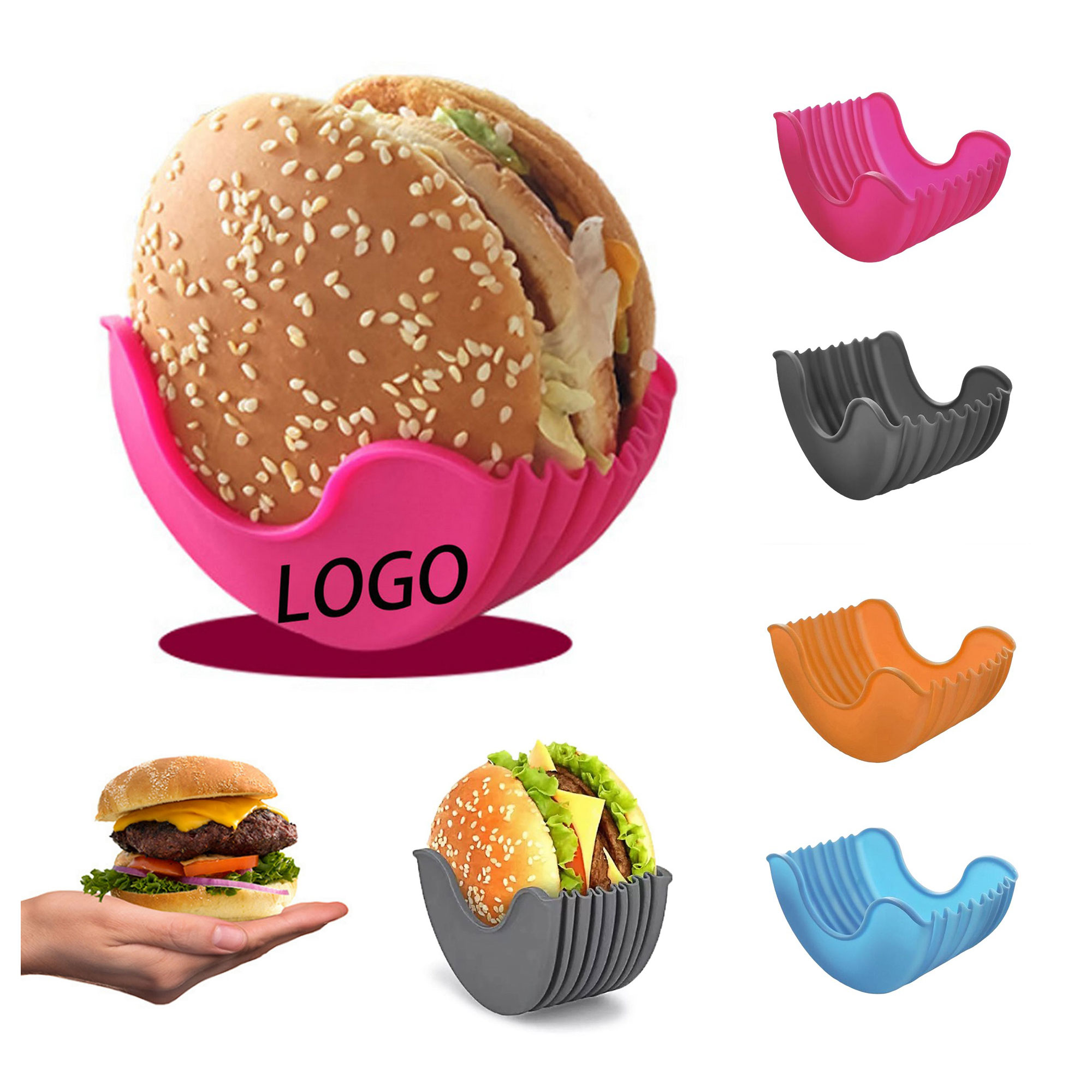 Silicone Hamburger Clip Holder Reusable 4