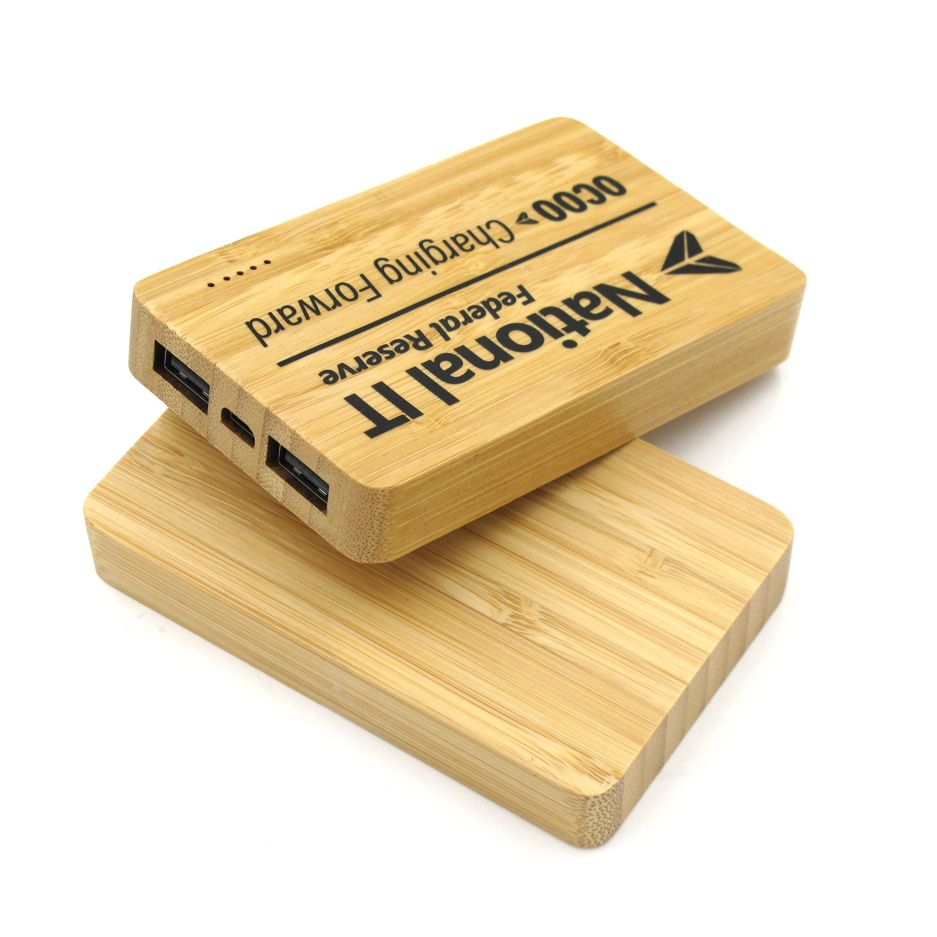 Bamboo 5000mAh Dual Port Power Bank with Wireless Charger 2