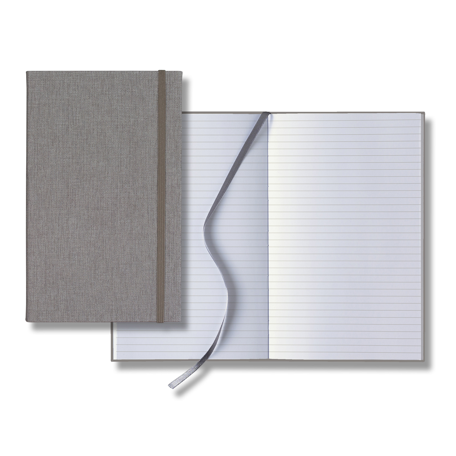 Castelli Linen Banded Medio Lined White Page Journal 7