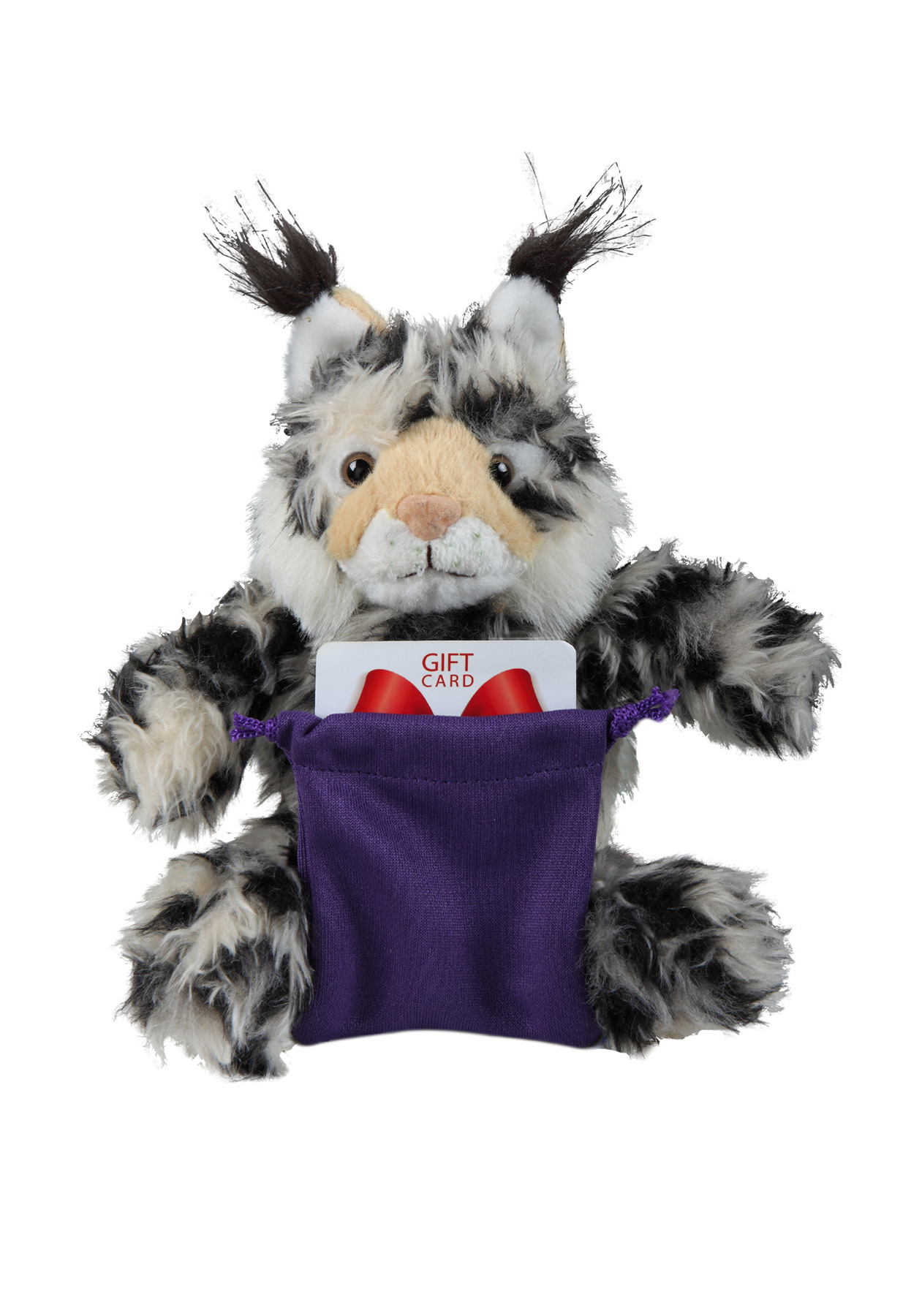 soft plush Lynx with gift card sack