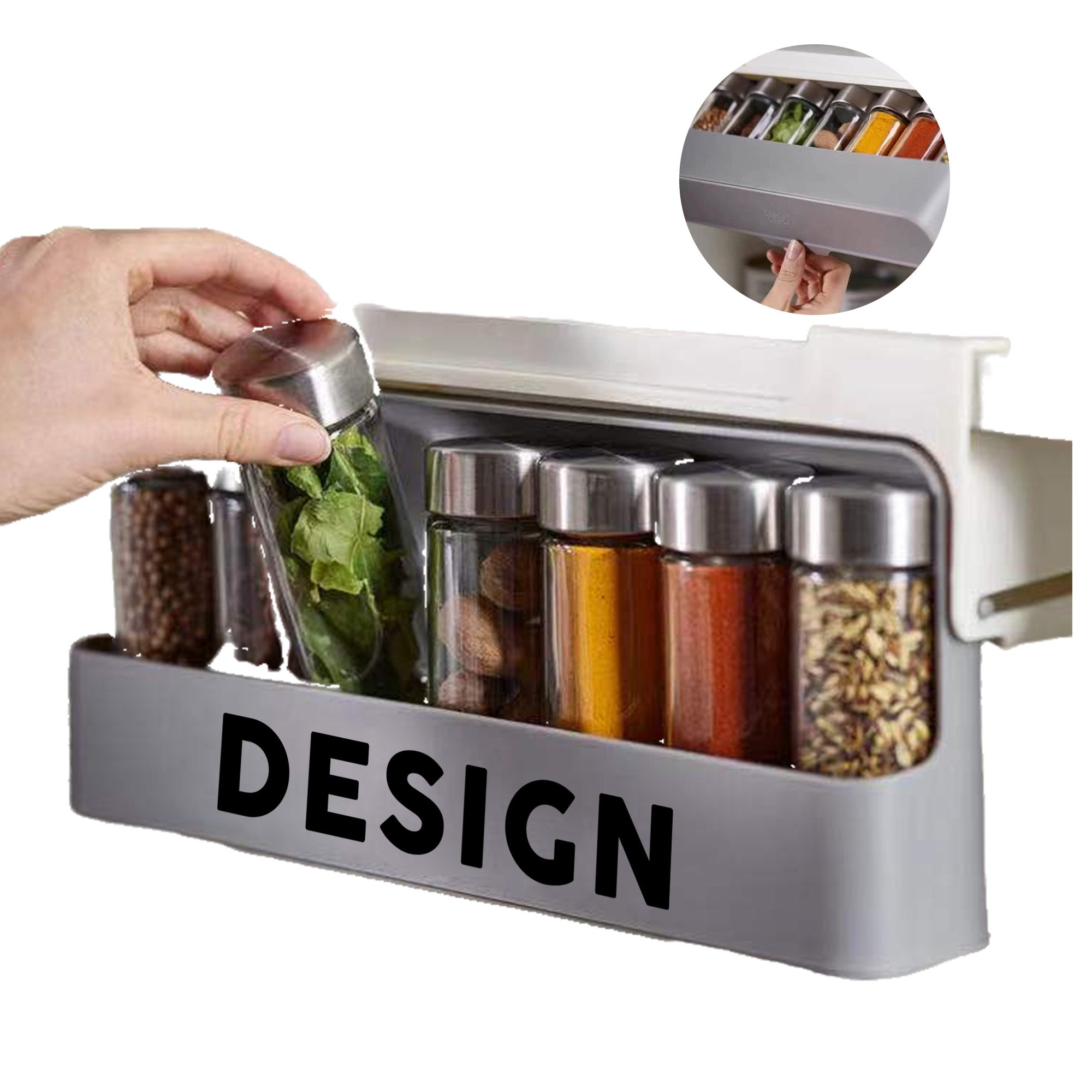 MOQ 50 Kitchen Spice Rack No Drill Storage Organizer Custom Logo 3