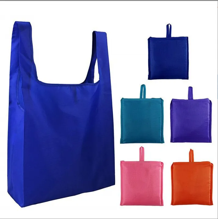 Portable Oxford folding tote shopping bag, custom tote bag with logo imprint 3