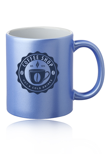 11 oz. Metallic Ceramic Custom Mugs 3
